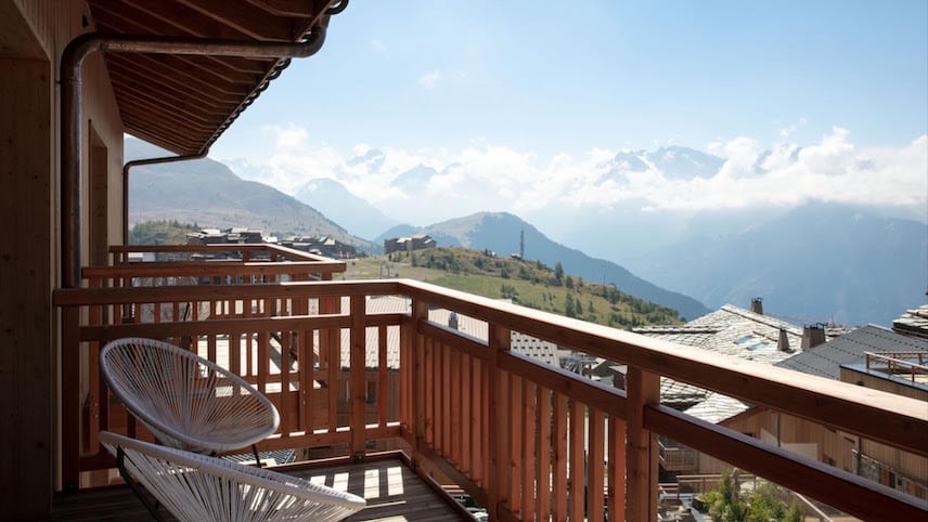 Balcon de l'hôtel les Grandes Rousses à l'Alpe d'Huez
